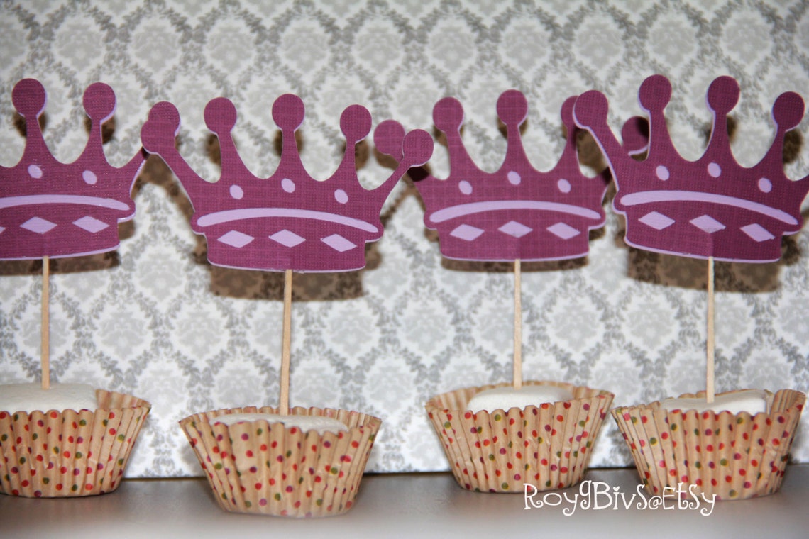Tiara Once Upon A Princess Crown Royalty Cupcake Toppers Etsy
