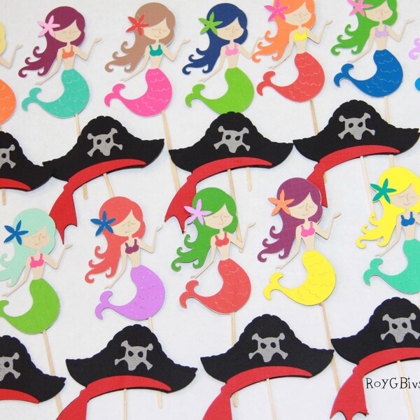 Pirates & Mermaids - Cupcake Toppers