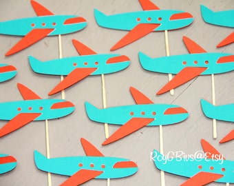 Airplane - Jet - Flying - Pilot - Aviation - Travel - Cupcake Toppers