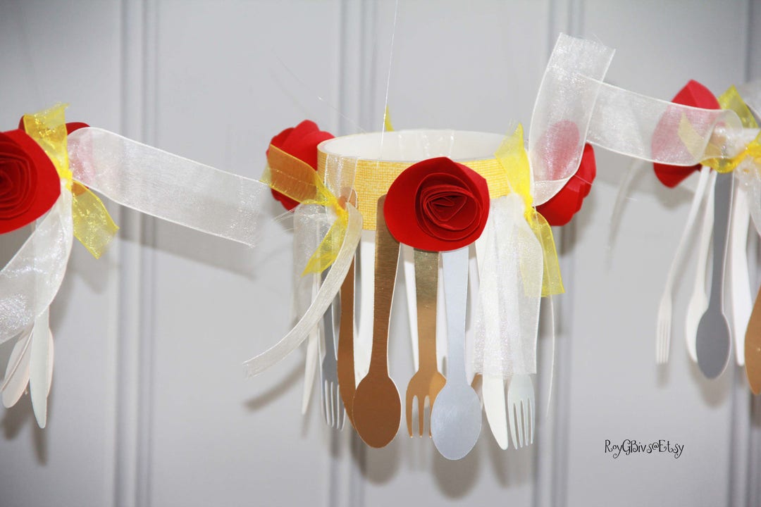 Silverware Chandelier Be Our Guest Beauty and the Beast Party