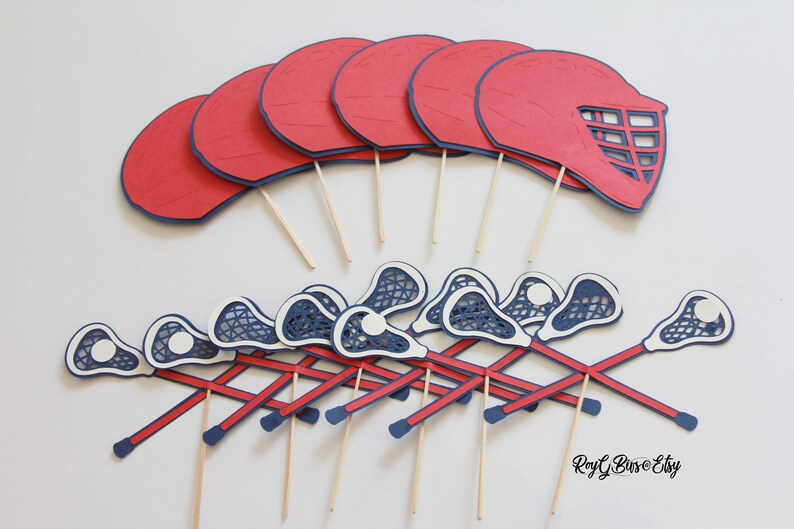 Lacrosse Cupcake Toppers Etsy