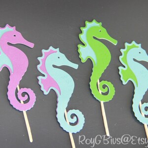 Seahorse Cupcake Toppers 24 - Etsy