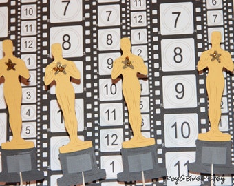 And The Oscar Goes To - Statue - Cupcake Toppers