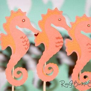 Seahorse Cupcake Toppers 24 - Etsy
