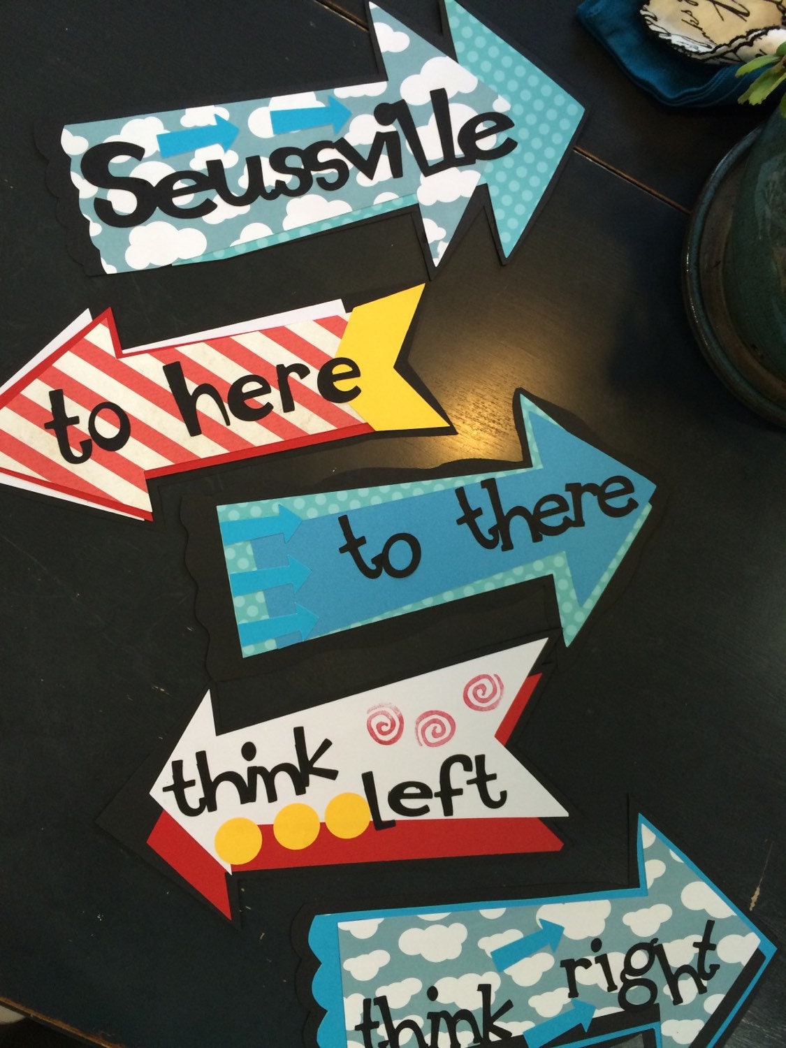 Dr. Seuss inspired arrow signs. Directions. Party Decorations. | Etsy