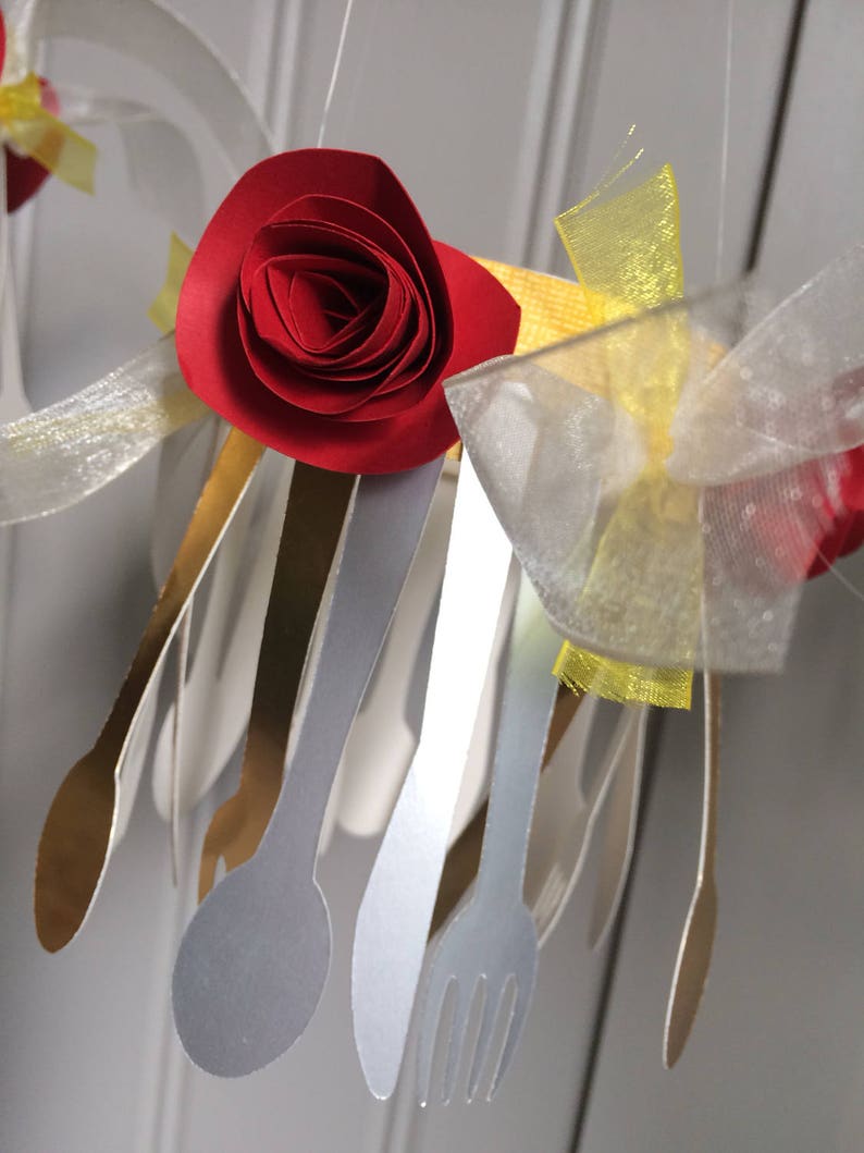 Silverware Chandelier Be Our Guest Beauty and the Beast Etsy
