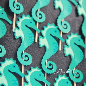 Seahorse Cupcake Toppers 24 - Etsy