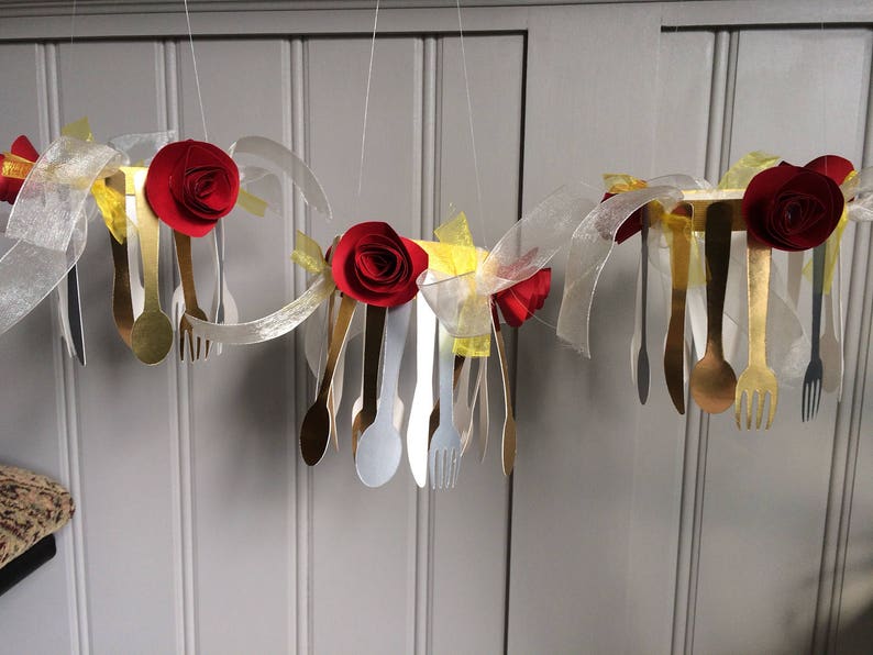 Silverware Chandelier Be Our Guest Beauty and the Beast Etsy