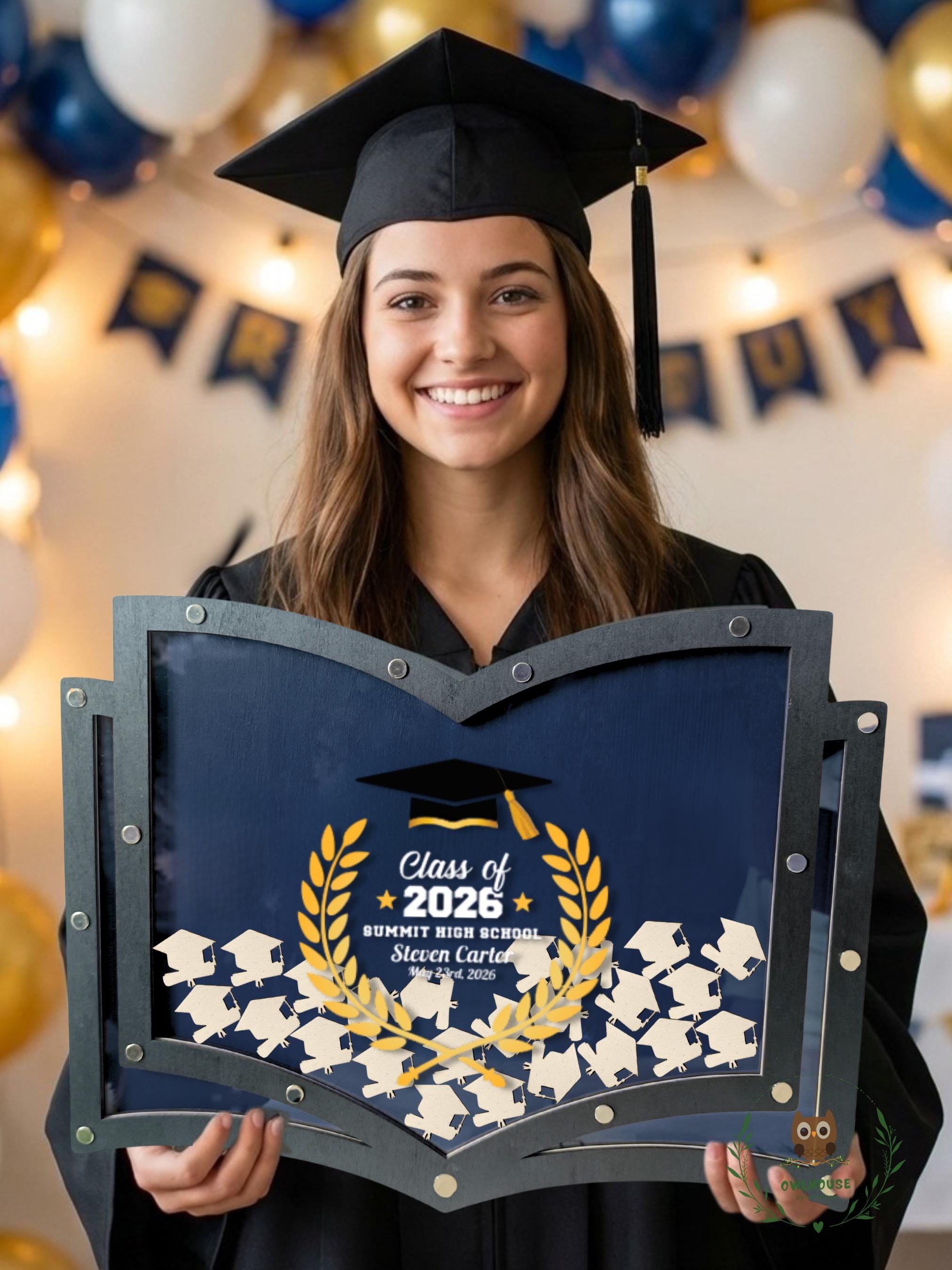 Personalized Graduation Guest Book Alternative, Class of 2026 Keepsake ...