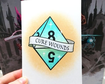 Cure Wounds Greeting Card - Get Well Soon Card -A6 Card - Dungeons and Dragons