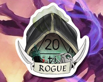 DnD Sticker - Rogue Class - Critical Role - D20 - Rogue Dungeons and Dragons - Paper or Vinyl Sticker