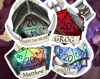 CUSTOM DnD Sticker - Add your own text - D20 Dungeons and Dragons