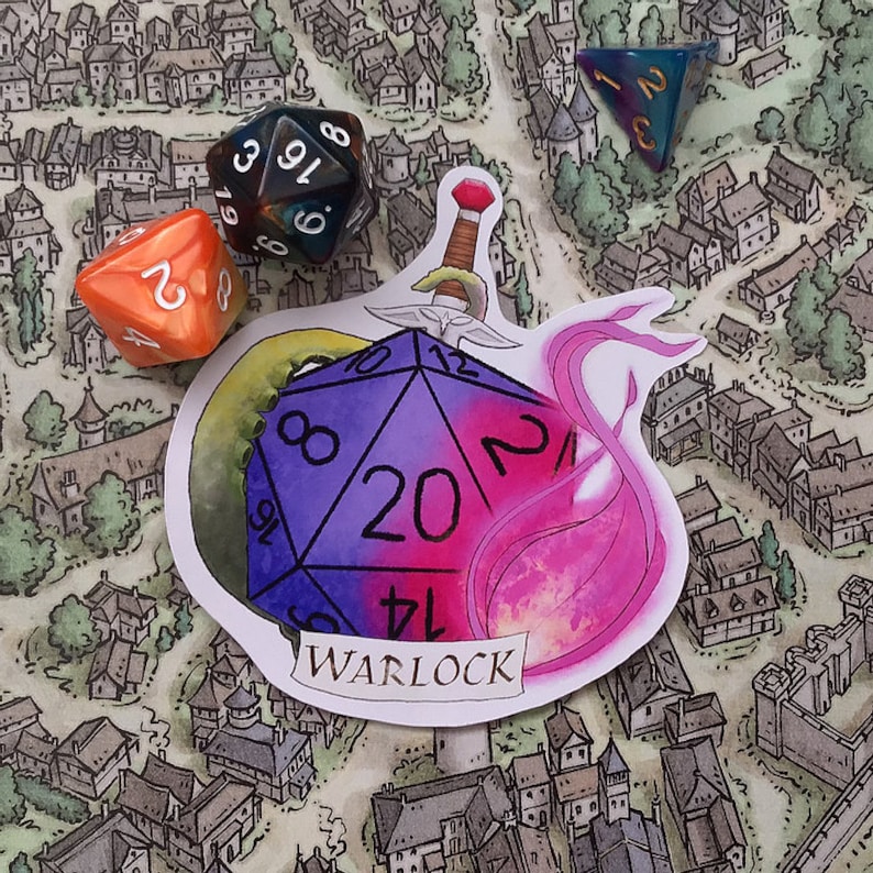 Warlock Dungeons and Dragons D20 Critical Role Warlock Class DnD Sticker
