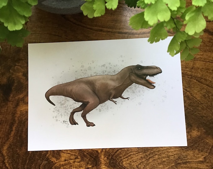 The King - Art Print - T Rex - Dinosaur Art Print - A5 - Tyrannosaurus Rex