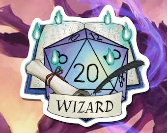 DnD Sticker - Wizard Class - Critical Role - D20 - Wizard Dungeons and Dragons - Paper or Vinyl Sticker
