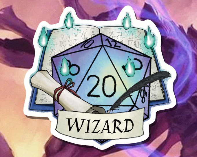 DnD Sticker - Wizard Class - Critical Role - D20 - Wizard Dungeons and Dragons