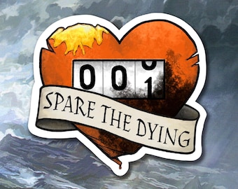 DnD Spare the Dying Sticker, Dungeons & Dragons Geek Gaming Tattoo Decor, Critical Role Tabletop RPG Gift, Handmade Sticker
