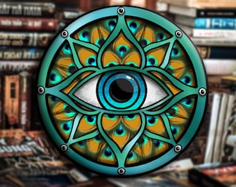 Illusion Magic Eye Badge, Ideal for Dungeons & Dragons Artistry, Quirky Gift for Wizards
