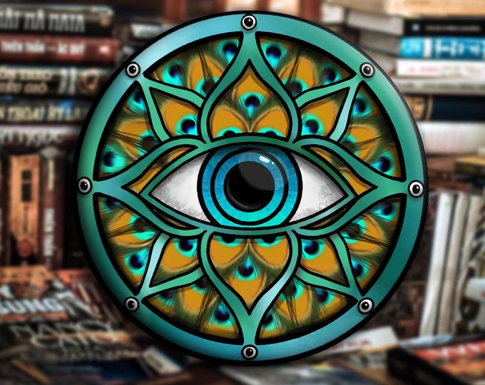 Illusion Magic Eye Badge, Ideal for Dungeons & Dragons Artistry, Quirky Gift for Wizards