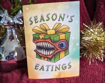 Mimic Card for Christmas | DnD Party Card | Unique Dungeon Master Gift | Fun Holiday D&D Gift