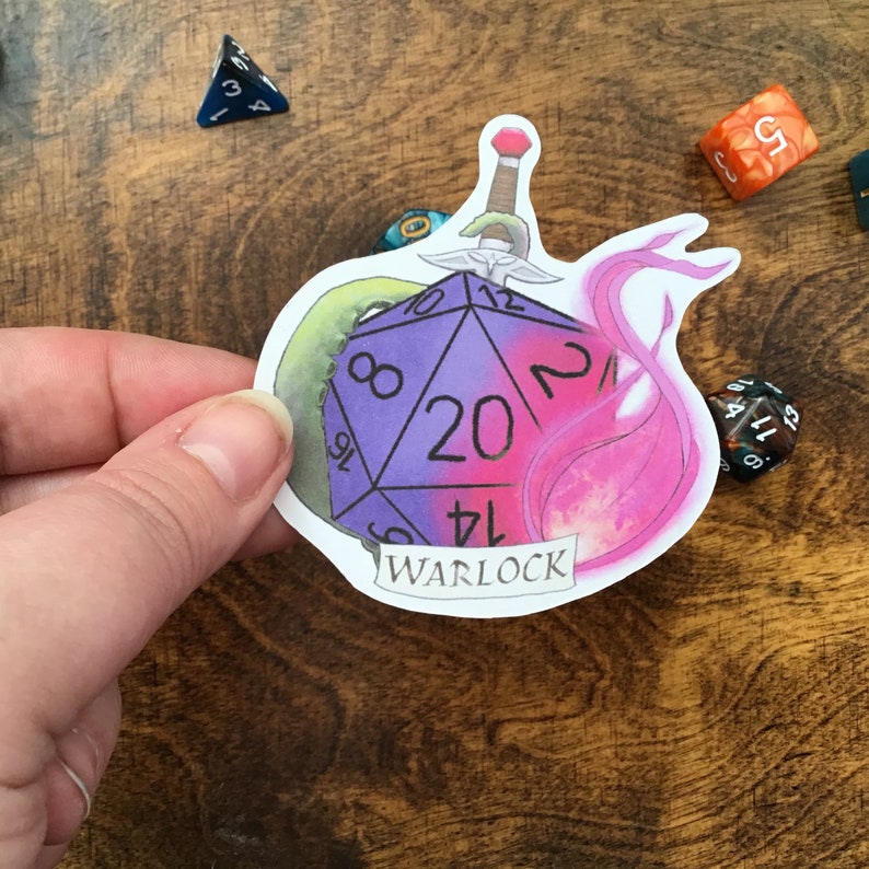 Warlock Dungeons and Dragons D20 Critical Role Warlock Class DnD Sticker