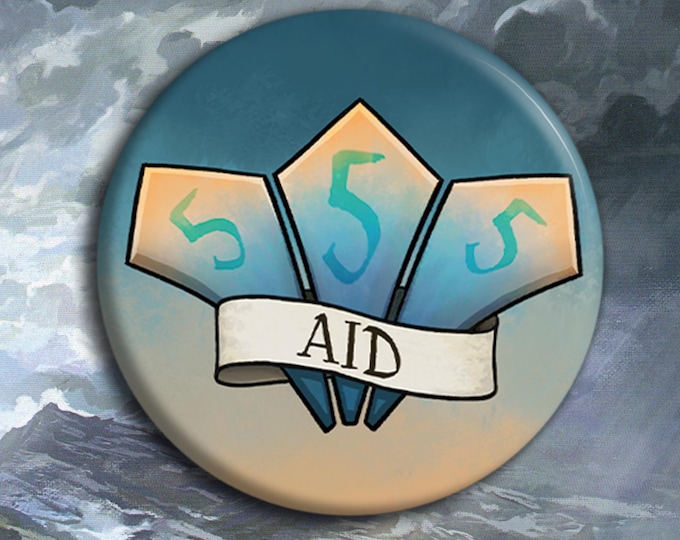 Aid Badge - Spell Badge - 38mm Badge - Dungeons and Dragons Badge