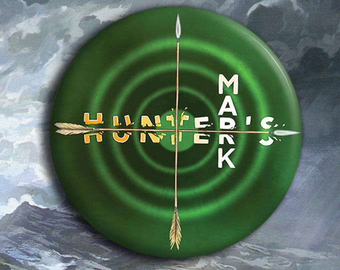 DnD Hunter's Mark Badge - Ranger Pin Badge - 38mm Badge - Dungeons and Dragons Badge