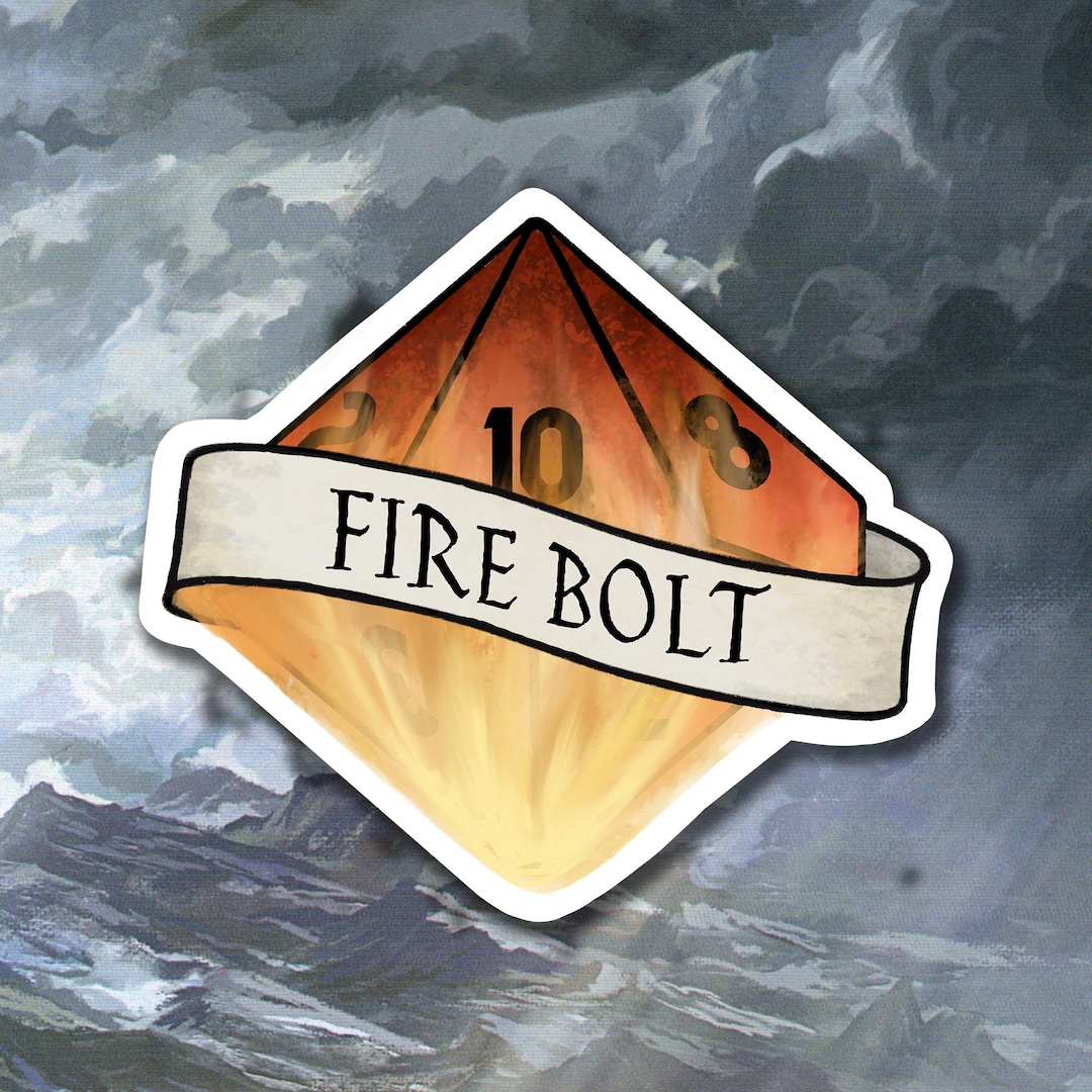 Fire Bolt Sticker Dnd Sticker - Dungeons and Dragons - Etsy
