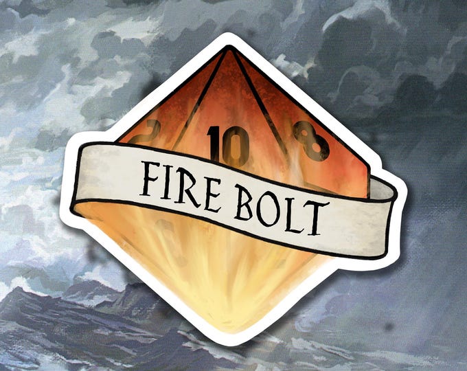 Fire Bolt Sticker DnD Sticker - Dungeons and Dragons