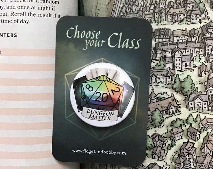 DnD - Dungeon Master Pin Badge - 38mm Badge - D20 Critical Role