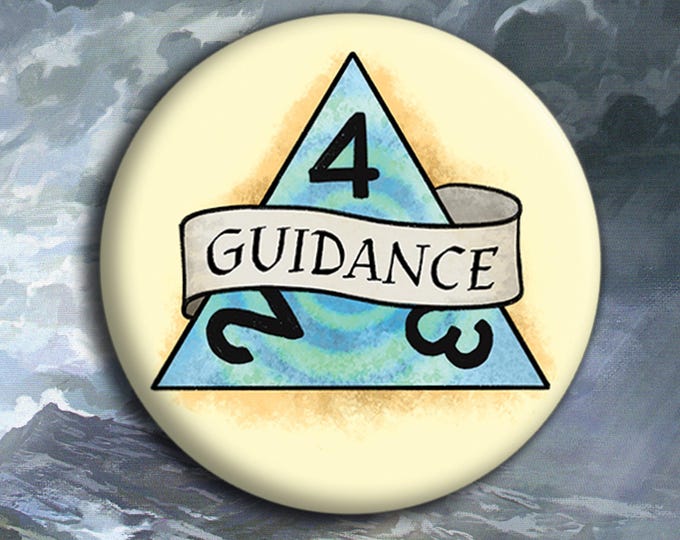 DnD Guidance D4 - 38mm Pin Badge - Dungeons and Dragons Badge