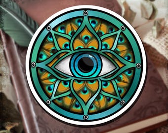 Illusion Magic Eye Sticker, Luxurious Matte Paper Design, Ideal for Dungeons & Dragons Artistry, Quirky Gift for Wizards