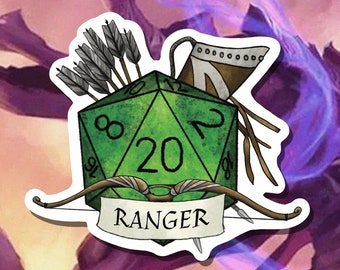 DnD Sticker - Ranger Class - Critical Role - D20 - Ranger Dungeons and Dragons - Paper or Vinyl Sticker
