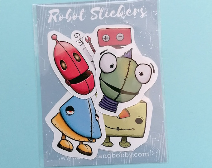 Robot Sticker Pack - Kawaii Stickers - Journal Stickers - Bullet Journal - Decoration Stickers