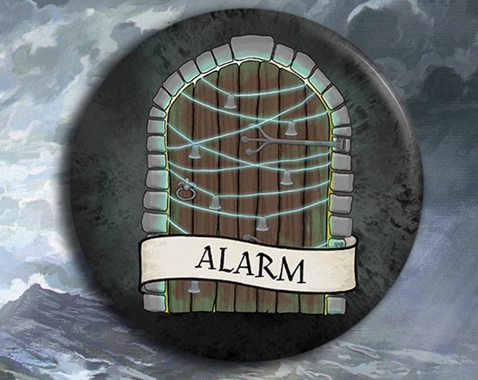 Alarm Badge - Dungeons and Dragons Spell Badge | 38mm Collectible Pin | Perfect for RPG Fans & Gameplay Decor