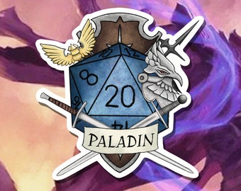 DnD Sticker - Paladin Class - Critical Role - D20 - Paladin Dungeons and Dragons - Paper or Vinyl Sticker