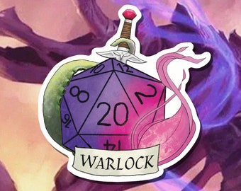 DnD Sticker - Warlock Class - Critical Role - D20 - Warlock Dungeons and Dragons - Paper or Vinyl Sticker