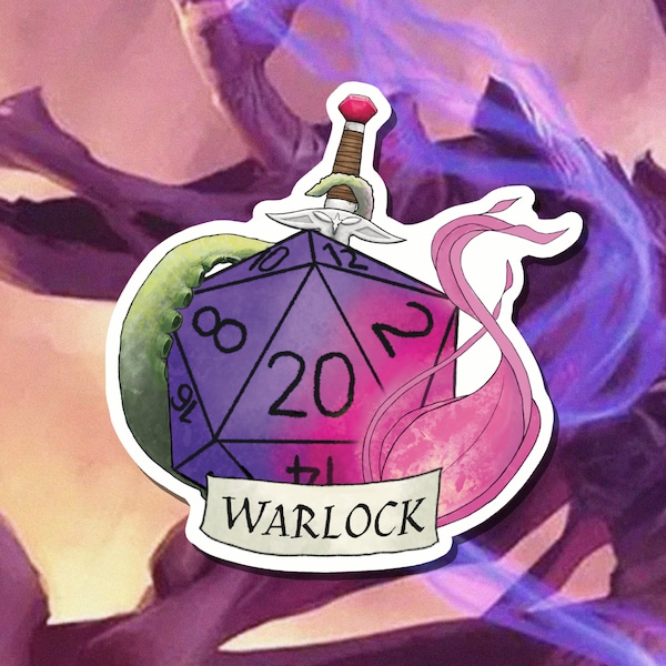 DnD Sticker - Warlock Class - Critical Role - D20 - Warlock Dungeons and Dragons