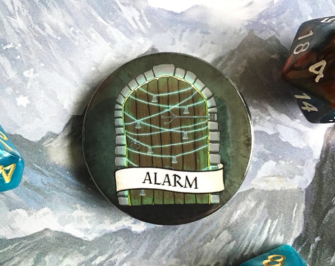 Alarm Badge - Spell Badge - 38mm Badge - Dungeons and Dragons Badge