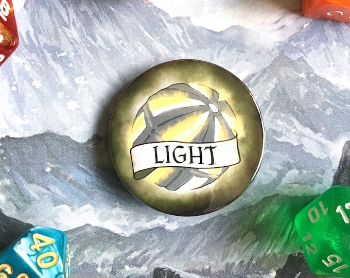 Light Badge - Spell Badge - 38mm Badge - Dungeons and Dragons Badge