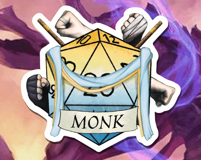 DnD Sticker - Monk Class - Critical Role - D20 - Monk Dungeons and Dragons