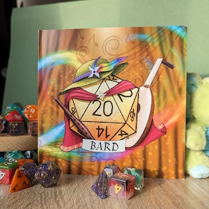Biglietto d'auguri Bard Dungeons and Dragons, biglietto fantasy unico per avventurieri, perfetto come regalo per gli amanti di DnD e per i giocatori!