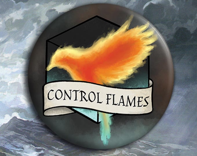 Control Flames - Spell Badge - 38mm Badge - Dungeons and Dragons Badge