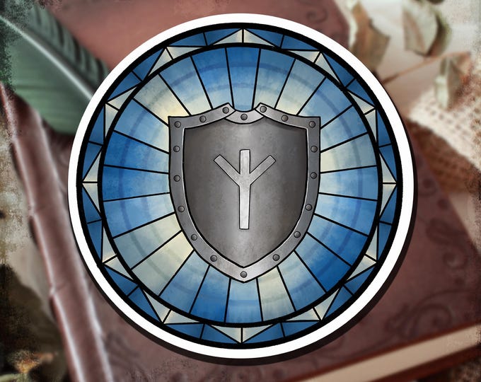 Abjuration Protection Sticker, Velvety Matte Paper Art for DnD Enthusiasts & Game Night Gifts