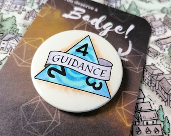 DnD Guidance D4 - 38mm Pin Badge - Dungeons and Dragons Badge