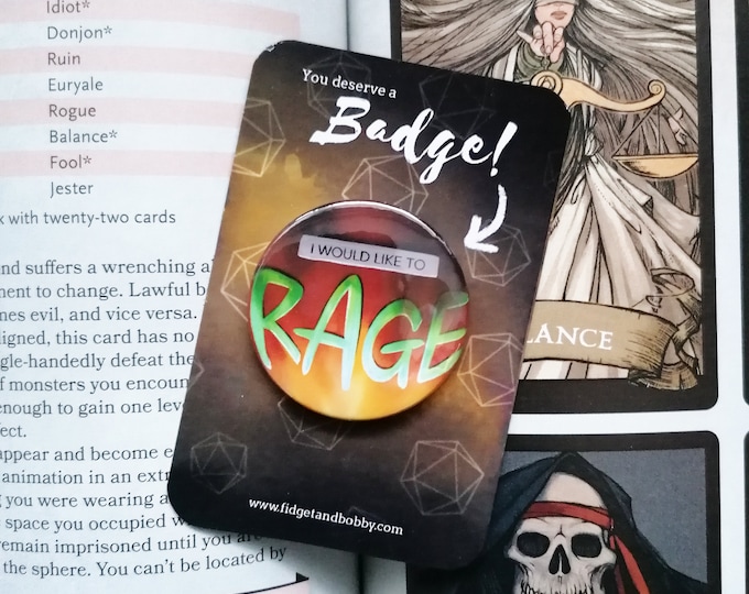 DnD I Would Like to Rage Badge - Barbarian Pin Badge - 38mm Badge - Dungeons and Dragons Badge