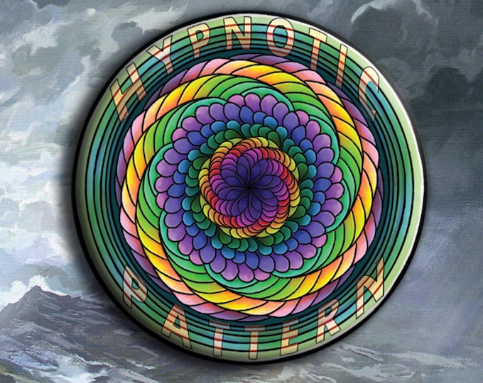 Hypnotic Pattern Badge - Spell Badge - 38mm Badge - Dungeons and Dragons Badge