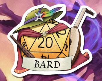 DnD Sticker - Bard Class - Critical Role - D20 - Bard Dungeons and Dragons
