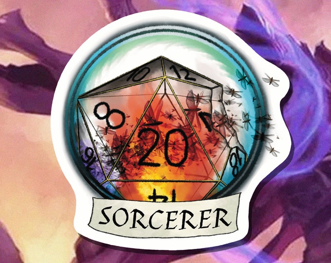 DnD Sticker - Sorcerer Class - Critical Role - D20 - Sorcerer Dungeons and Dragons
