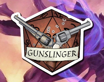Gunslinger Sticker - Critical Role - D20 - Gunslinger Dungeons and Dragons - Paper or Vinyl Sticker